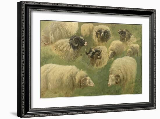 Béliers et moutons à tête noire, 10 esquisses-Rosa Bonheur-Framed Giclee Print