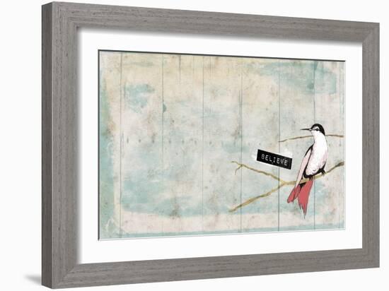 Believe bird-Jace Grey-Framed Art Print