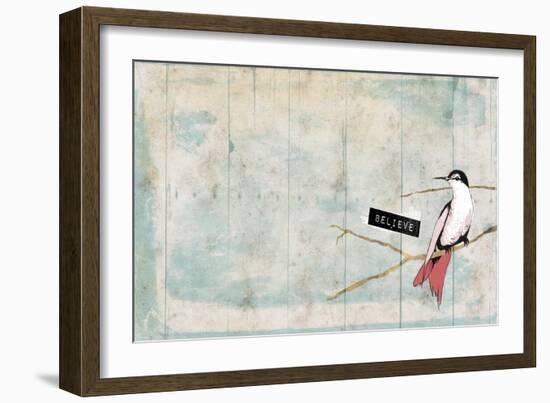 Believe bird-Jace Grey-Framed Art Print