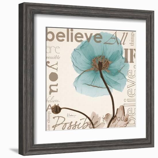 Believe, Blue Poppy-Albert Koetsier-Framed Art Print