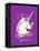 Believe in Unicorns on Purple-Heather Rosas-Framed Stretched Canvas