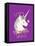 Believe in Unicorns on Purple-Heather Rosas-Framed Stretched Canvas