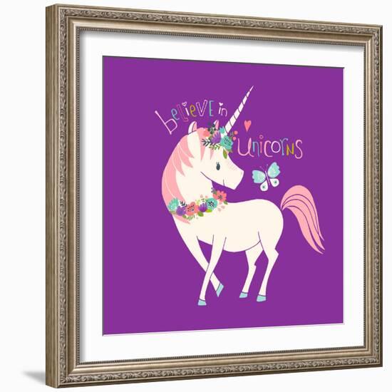 Believe in Unicorns-Heather Rosas-Framed Art Print