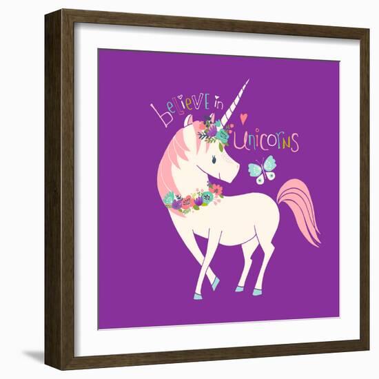 Believe in Unicorns-Heather Rosas-Framed Art Print