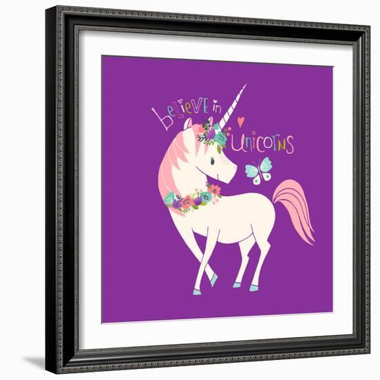 Believe in Unicorns-Heather Rosas-Framed Art Print