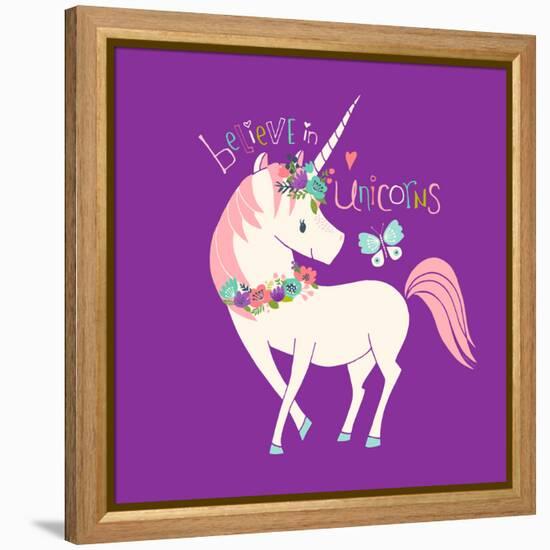 Believe in Unicorns-Heather Rosas-Framed Stretched Canvas