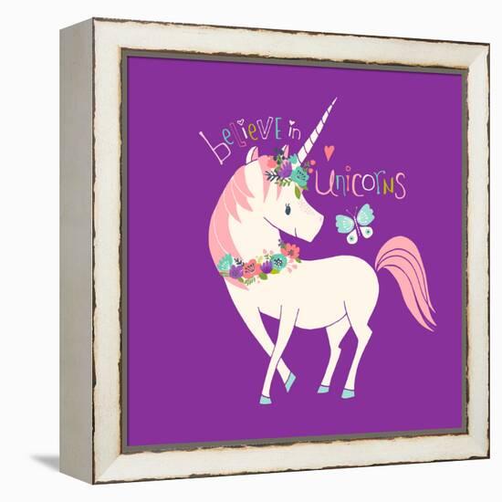 Believe in Unicorns-Heather Rosas-Framed Stretched Canvas