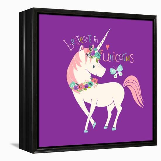 Believe in Unicorns-Heather Rosas-Framed Stretched Canvas