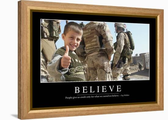 Believe: Inspirational Quote and Motivational Poster-null-Framed Premier Image Canvas