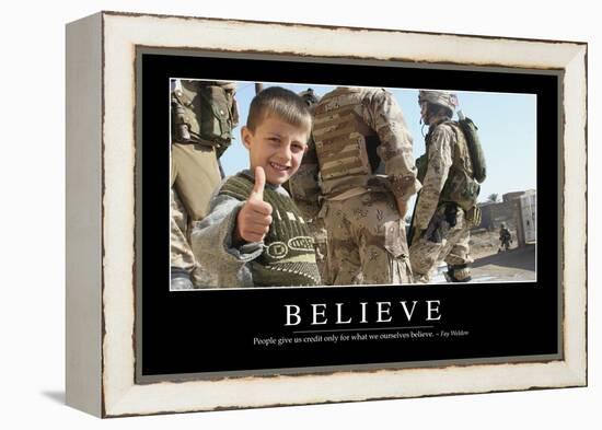 Believe: Inspirational Quote and Motivational Poster-null-Framed Premier Image Canvas