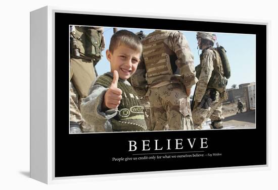 Believe: Inspirational Quote and Motivational Poster-null-Framed Premier Image Canvas