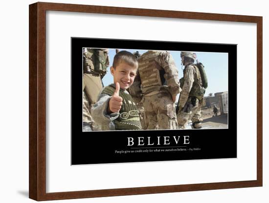 Believe: Inspirational Quote and Motivational Poster-null-Framed Photographic Print