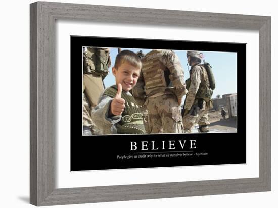 Believe: Inspirational Quote and Motivational Poster-null-Framed Photographic Print