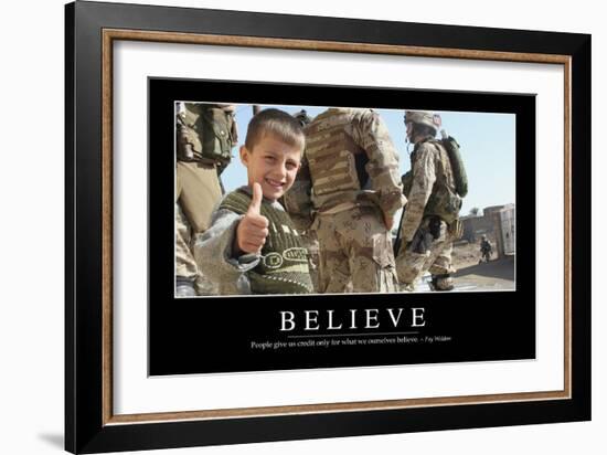 Believe: Inspirational Quote and Motivational Poster-null-Framed Photographic Print