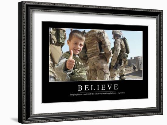 Believe: Inspirational Quote and Motivational Poster-null-Framed Photographic Print