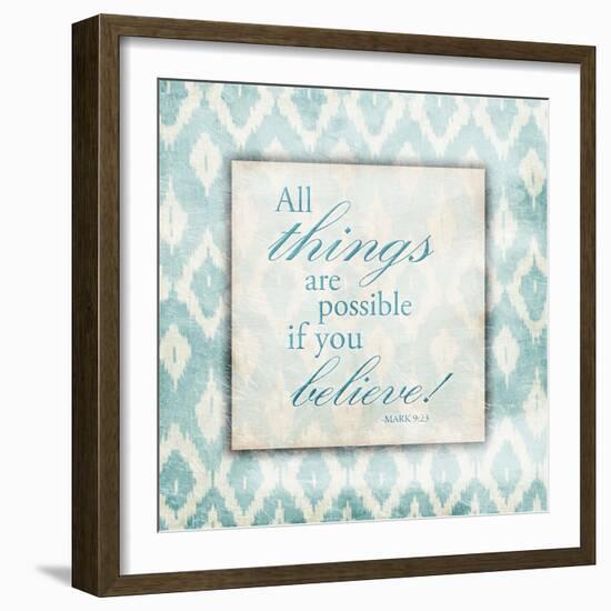 Believe Light Blue-Jace Grey-Framed Art Print