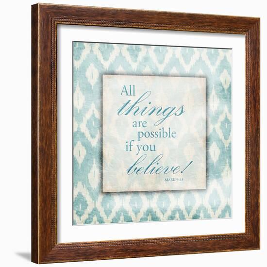 Believe Light Blue-Jace Grey-Framed Art Print