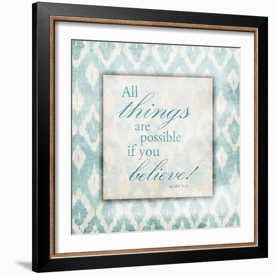 Believe Light Blue-Jace Grey-Framed Art Print