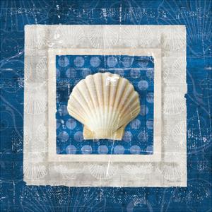Sea Shell III on Blue by Belinda Aldrich