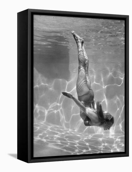 Belita Doing Underwater Ballet For a Movie-Walter Sanders-Framed Premier Image Canvas