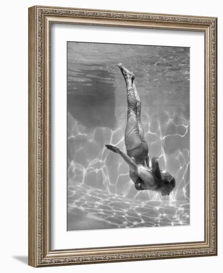 Belita Doing Underwater Ballet For a Movie-Walter Sanders-Framed Photographic Print