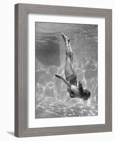 Belita Doing Underwater Ballet For a Movie-Walter Sanders-Framed Photographic Print