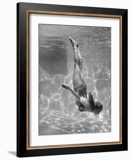 Belita Doing Underwater Ballet For a Movie-Walter Sanders-Framed Photographic Print