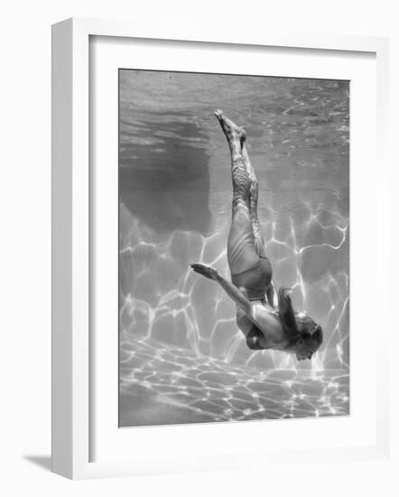 Belita Doing Underwater Ballet For a Movie-Walter Sanders-Framed Photographic Print