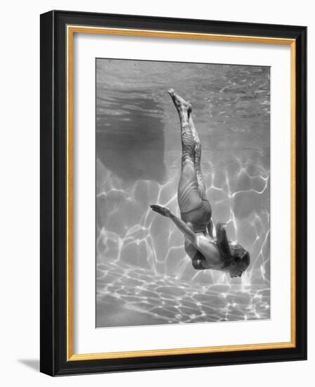 Belita Doing Underwater Ballet For a Movie-Walter Sanders-Framed Photographic Print