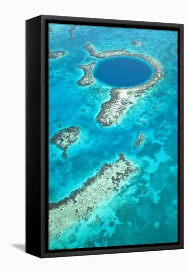 Belize, Lighthouse Atoll, the Great Blue Hole,-Alex Robinson-Framed Premier Image Canvas