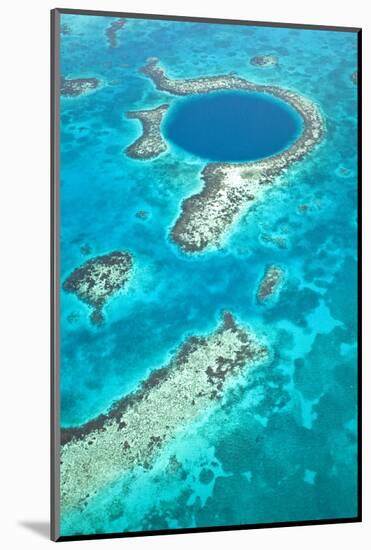 Belize, Lighthouse Atoll, the Great Blue Hole,-Alex Robinson-Mounted Photographic Print