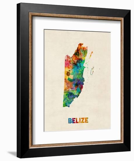 Belize Watercolor Map-Michael Tompsett-Framed Art Print