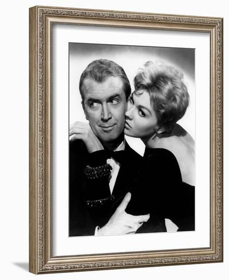 BELL, BOOK AND CANDLE, 1958 directed by RICHARD QUINE James Stewart and Kim Novak (b/w photo)-null-Framed Photo