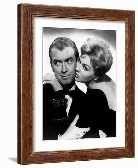 BELL, BOOK AND CANDLE, 1958 directed by RICHARD QUINE James Stewart and Kim Novak (b/w photo)-null-Framed Photo