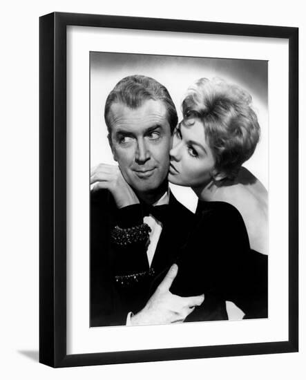 BELL, BOOK AND CANDLE, 1958 directed by RICHARD QUINE James Stewart and Kim Novak (b/w photo)-null-Framed Photo