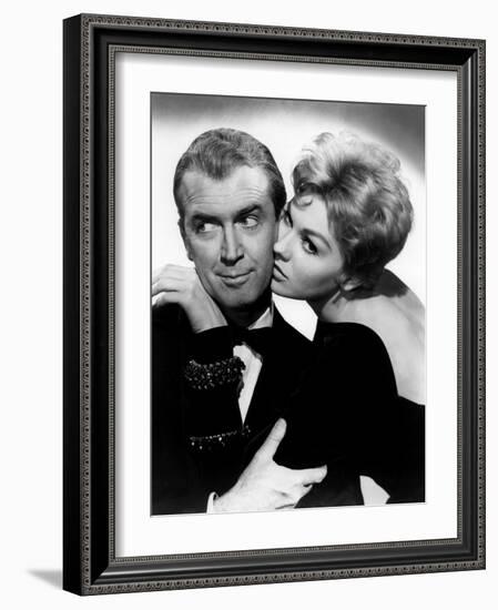 BELL, BOOK AND CANDLE, 1958 directed by RICHARD QUINE James Stewart and Kim Novak (b/w photo)-null-Framed Photo