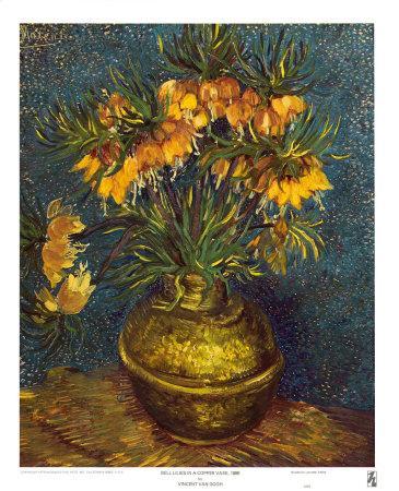 Bell Lilies in a Copper Vase' Art Print - Vincent van Gogh | Art.com
