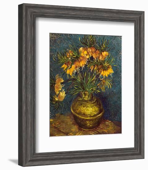 Bell Lilies in a Copper Vase-Vincent van Gogh-Framed Art Print