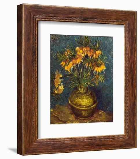 Bell Lilies in a Copper Vase-Vincent van Gogh-Framed Art Print