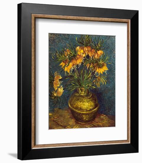 Bell Lilies in a Copper Vase-Vincent van Gogh-Framed Art Print