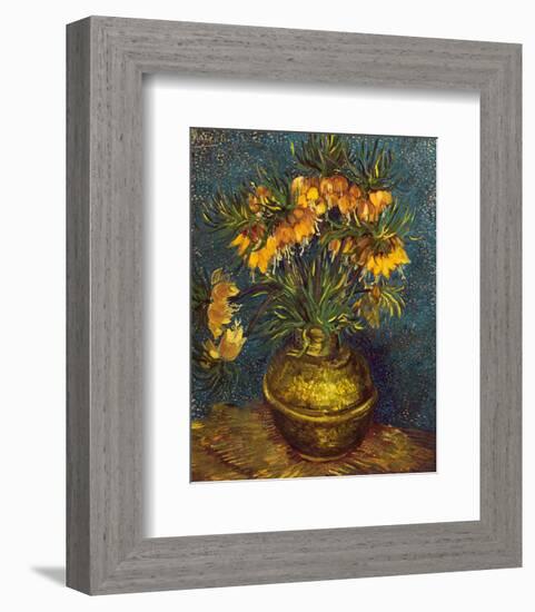 Bell Lilies in a Copper Vase-Vincent van Gogh-Framed Art Print