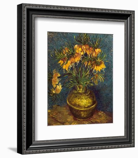 Bell Lilies in a Copper Vase-Vincent van Gogh-Framed Art Print