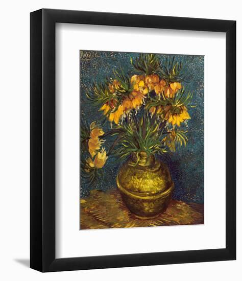 Bell Lilies in a Copper Vase-Vincent van Gogh-Framed Art Print