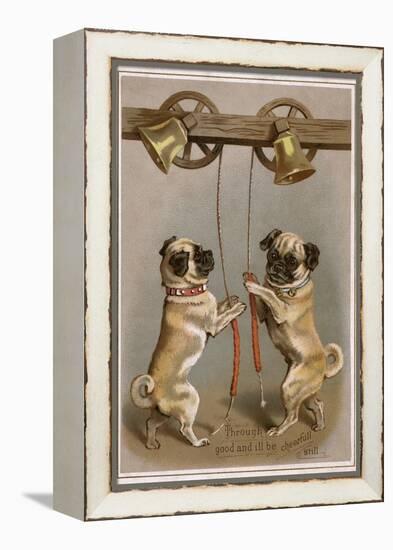 Bell Ringing Pug Dogs-null-Framed Premier Image Canvas