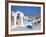 Bell Tower and Blue Domes of Church in Village of Oia, Santorini, Greece-Darrell Gulin-Framed Photographic Print