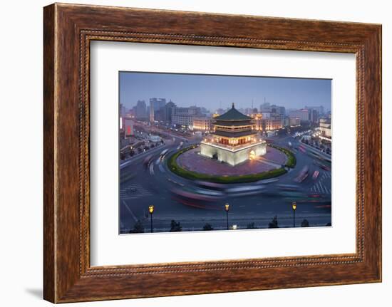 Bell Tower in Middle of Traffic Circle-Paul Souders-Framed Photographic Print