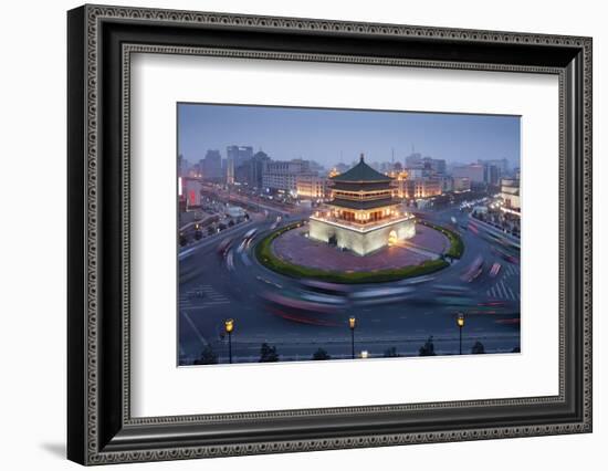 Bell Tower in Middle of Traffic Circle-Paul Souders-Framed Photographic Print