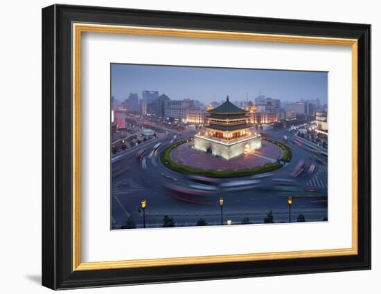 Bell Tower in Middle of Traffic Circle-Paul Souders-Framed Photographic Print