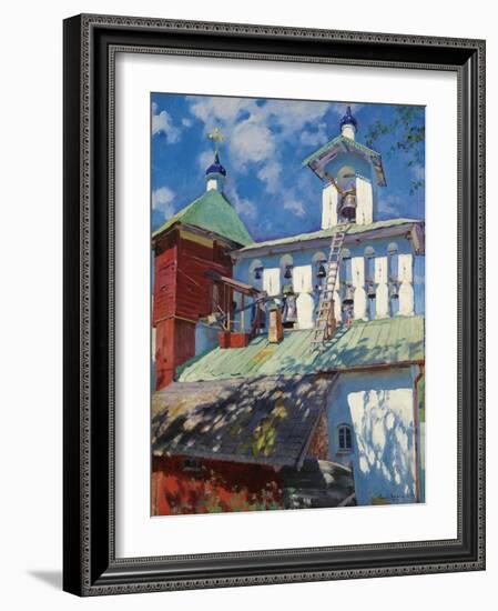 Bell Tower of the Pskovo-Pechersky Monastery-Sergei Arsenyevich Vinogradov-Framed Giclee Print