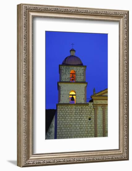 Bell Tower of the Santa Barbara Mission Church-Bruce Burkhardt-Framed Photographic Print